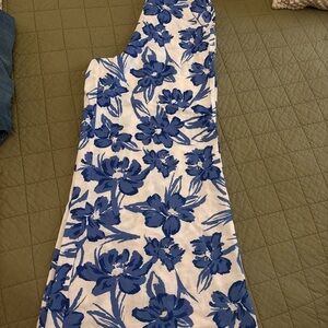 Floral Blue and White Dress